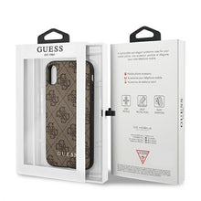 Заредете изображение във визуализатора на галерията – Original Case GUESS Hardcase 4G Metal Gold Logo GUHCI65G4GFBR for Iphone XS Max Brown
