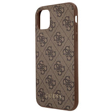 Заредете изображение във визуализатора на галерията – Original Case GUESS Hardcase 4G Metal Gold Logo GUHCN58G4GFBR for Iphone 11 Pro Brown
