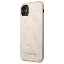Заредете изображение във визуализатора на галерията – Original Case GUESS Hardcase 4G Metal Gold Logo GUHCN61G4GFPI for Iphone 11 Pink
