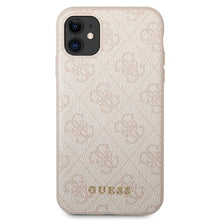 Заредете изображение във визуализатора на галерията – Original Case GUESS Hardcase 4G Metal Gold Logo GUHCN61G4GFPI for Iphone 11 Pink
