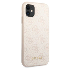 Заредете изображение във визуализатора на галерията – Original Case GUESS Hardcase 4G Metal Gold Logo GUHCN61G4GFPI for Iphone 11 Pink
