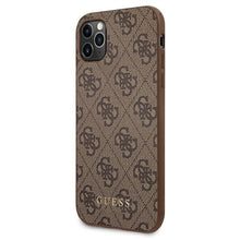 Заредете изображение във визуализатора на галерията – Original Case GUESS Hardcase 4G Metal Gold Logo GUHCN65G4GFBR for Iphone 11 Pro Max Brown
