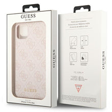 Заредете изображение във визуализатора на галерията – Original Case GUESS Hardcase 4G Metal Gold Logo GUHCN65G4GFPI for Iphone 11 Pro Max Pink
