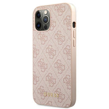 Заредете изображение във визуализатора на галерията – Original Case GUESS Hardcase 4G Metal Gold Logo GUHCP12LG4GFPI for Iphone 12 Pro Max Pink
