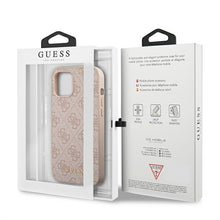 Заредете изображение във визуализатора на галерията – Original Case GUESS Hardcase 4G Metal Gold Logo GUHCP12LG4GFPI for Iphone 12 Pro Max Pink
