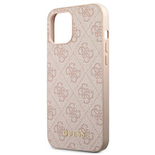 Заредете изображение във визуализатора на галерията – Original Case GUESS Hardcase 4G Metal Gold Logo GUHCP12MG4GFPI for Iphone 12/12 Pro Pink
