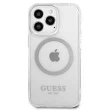 Заредете изображение във визуализатора на галерията – Original Case GUESS Metal Outline Magsafe GUHMP13LHTRMS for Iphone 13 Pro silver
