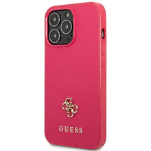 Заредете изображение във визуализатора на галерията – Original Etui GUESS Saffiano 4G Small Metal Logo GUHCP13LPS4MF for Iphone 13 Pro pink
