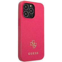 Заредете изображение във визуализатора на галерията – Original Etui GUESS Saffiano 4G Small Metal Logo GUHCP13LPS4MF for Iphone 13 Pro pink
