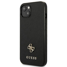 Заредете изображение във визуализатора на галерията – Original Etui GUESS Saffiano 4G Small Metal Logo GUHCP13MPS4MK for Iphone 13 black
