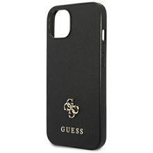 Заредете изображение във визуализатора на галерията – Original Etui GUESS Saffiano 4G Small Metal Logo GUHCP13MPS4MK for Iphone 13 black
