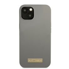 Заредете изображение във визуализатора на галерията – Original Case GUESS Silicone Logo Plate MagSafe GUHMP13SSPLG for Iphone 13 Mini grey
