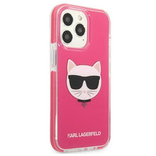 Заредете изображение във визуализатора на галерията – Original Pouch KARL LAGERFELD Choupette Head KLHCP13LTPECPI for Iphone 13 Pro Fuchsia
