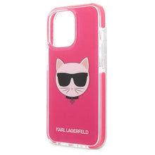 Заредете изображение във визуализатора на галерията – Original Pouch KARL LAGERFELD Choupette Head KLHCP13LTPECPI for Iphone 13 Pro Fuchsia
