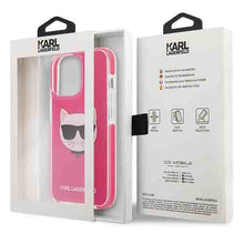 Заредете изображение във визуализатора на галерията – Original Pouch KARL LAGERFELD Choupette Head KLHCP13LTPECPI for Iphone 13 Pro Fuchsia

