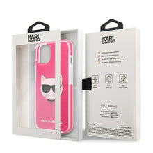 Заредете изображение във визуализатора на галерията – Original Pouch KARL LAGERFELD Choupette Head KLHCP13MTPECPI for Iphone 13 Fuchsia

