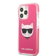 Заредете изображение във визуализатора на галерията – Original Pouch KARL LAGERFELD Choupette Head KLHCP13XTPECPI for Iphone 13 Pro Max Fuchsia
