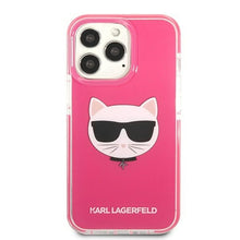 Заредете изображение във визуализатора на галерията – Original Pouch KARL LAGERFELD Choupette Head KLHCP13XTPECPI for Iphone 13 Pro Max Fuchsia
