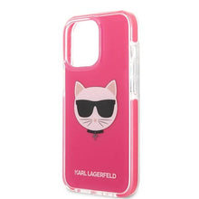Заредете изображение във визуализатора на галерията – Original Pouch KARL LAGERFELD Choupette Head KLHCP13XTPECPI for Iphone 13 Pro Max Fuchsia
