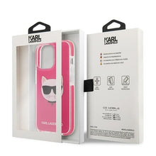 Заредете изображение във визуализатора на галерията – Original Pouch KARL LAGERFELD Choupette Head KLHCP13XTPECPI for Iphone 13 Pro Max Fuchsia

