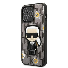 Заредете изображение във визуализатора на галерията – Original Pouch KARL LAGERFELD Flower Ikonik Karl KLHCP13LPMNFIK1 for Iphone 13 Pro grey
