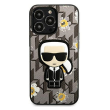 Заредете изображение във визуализатора на галерията – Original Pouch KARL LAGERFELD Flower Ikonik Karl KLHCP13LPMNFIK1 for Iphone 13 Pro grey
