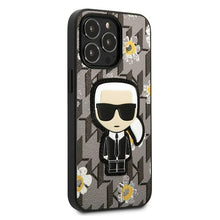 Заредете изображение във визуализатора на галерията – Original Pouch KARL LAGERFELD Flower Ikonik Karl KLHCP13LPMNFIK1 for Iphone 13 Pro grey
