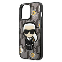 Заредете изображение във визуализатора на галерията – Original Pouch KARL LAGERFELD Flower Ikonik Karl KLHCP13LPMNFIK1 for Iphone 13 Pro grey
