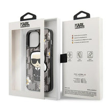 Заредете изображение във визуализатора на галерията – Original Pouch KARL LAGERFELD Flower Ikonik Karl KLHCP13LPMNFIK1 for Iphone 13 Pro grey
