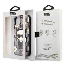 Заредете изображение във визуализатора на галерията – Original Pouch KARL LAGERFELD Flower Ikonik Karl KLHCP13MPMNFIK1 for Iphone 13 grey

