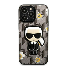 Заредете изображение във визуализатора на галерията – Original Pouch KARL LAGERFELD Flower Ikonik Karl KLHCP13XPMNFIK1 for Iphone 13 Pro Max grey
