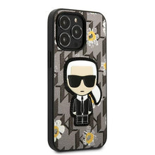 Заредете изображение във визуализатора на галерията – Original Pouch KARL LAGERFELD Flower Ikonik Karl KLHCP13XPMNFIK1 for Iphone 13 Pro Max grey
