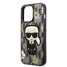 Заредете изображение във визуализатора на галерията – Original Pouch KARL LAGERFELD Flower Ikonik Karl KLHCP13XPMNFIK1 for Iphone 13 Pro Max grey
