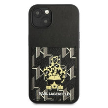 Заредете изображение във визуализатора на галерията – Original Pouch KARL LAGERFELD Karlimals Cardslot KLHCP13MCANCNK for Iphone 13 black
