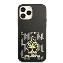 Заредете изображение във визуализатора на галерията – Original Pouch KARL LAGERFELD Karlimals Cardslot KLHCP13XCANCNK for Iphone 13 Pro Max black

