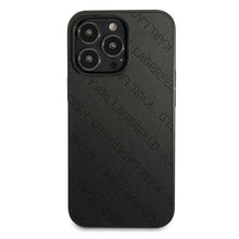 Заредете изображение във визуализатора на галерията – Original Pouch KARL LAGERFELD Perforated Allover KLHCP13LPTLK for Iphone 13 Pro black
