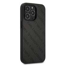 Заредете изображение във визуализатора на галерията – Original Pouch KARL LAGERFELD Perforated Allover KLHCP13LPTLK for Iphone 13 Pro black
