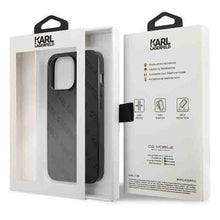 Заредете изображение във визуализатора на галерията – Original Pouch KARL LAGERFELD Perforated Allover KLHCP13LPTLK for Iphone 13 Pro black
