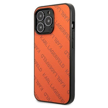 Заредете изображение във визуализатора на галерията – Original Pouch KARL LAGERFELD Perforated Allover KLHCP13LPTLO for Iphone 13 Pro orange
