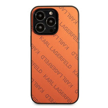 Заредете изображение във визуализатора на галерията – Original Pouch KARL LAGERFELD Perforated Allover KLHCP13LPTLO for Iphone 13 Pro orange
