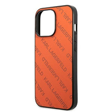 Заредете изображение във визуализатора на галерията – Original Pouch KARL LAGERFELD Perforated Allover KLHCP13LPTLO for Iphone 13 Pro orange
