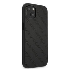 Заредете изображение във визуализатора на галерията – Original Pouch KARL LAGERFELD Perforated Allover KLHCP13MPTLK for Iphone 13 black
