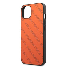 Заредете изображение във визуализатора на галерията – Original Pouch KARL LAGERFELD Perforated Allover KLHCP13MPTLO for Iphone 13 orange
