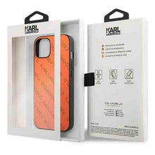 Заредете изображение във визуализатора на галерията – Original Pouch KARL LAGERFELD Perforated Allover KLHCP13MPTLO for Iphone 13 orange
