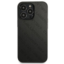Заредете изображение във визуализатора на галерията – Original Pouch KARL LAGERFELD Perforated Allover KLHCP13XPTLK for Iphone 13 Pro Max black
