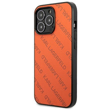 Заредете изображение във визуализатора на галерията – Original Pouch KARL LAGERFELD Perforated Allover KLHCP13XPTLO for Iphone 13 Pro Max orange
