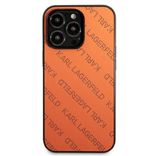 Заредете изображение във визуализатора на галерията – Original Pouch KARL LAGERFELD Perforated Allover KLHCP13XPTLO for Iphone 13 Pro Max orange

