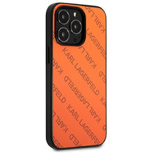 Заредете изображение във визуализатора на галерията – Original Pouch KARL LAGERFELD Perforated Allover KLHCP13XPTLO for Iphone 13 Pro Max orange
