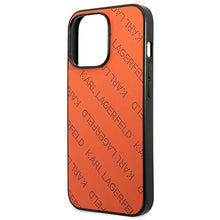 Заредете изображение във визуализатора на галерията – Original Pouch KARL LAGERFELD Perforated Allover KLHCP13XPTLO for Iphone 13 Pro Max orange
