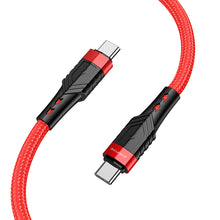 Заредете изображение във визуализатора на галерията – Borofone Cable BU35 Influence - Type C to Type C - 60W 3A 1,2 metres red

